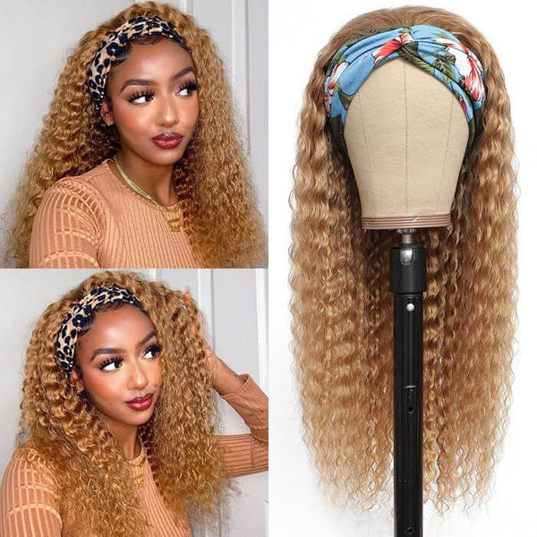 honey blonde headband wig