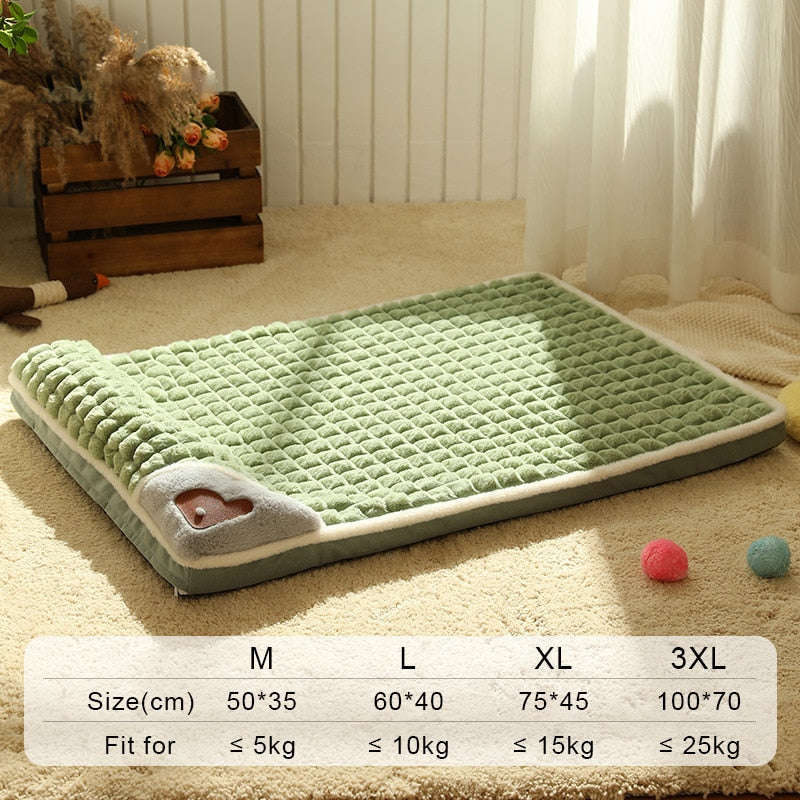 Comfort Pets Dog Flat Mat Bed with Raised Pillow