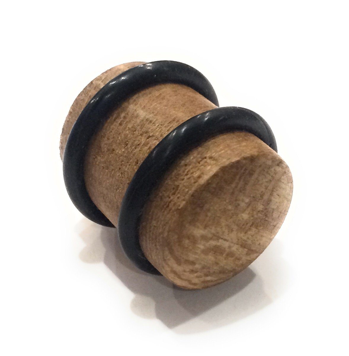 Set of 2  Tele Style Wood Barrel Custom Guitar Knobs with Rubber Grippers