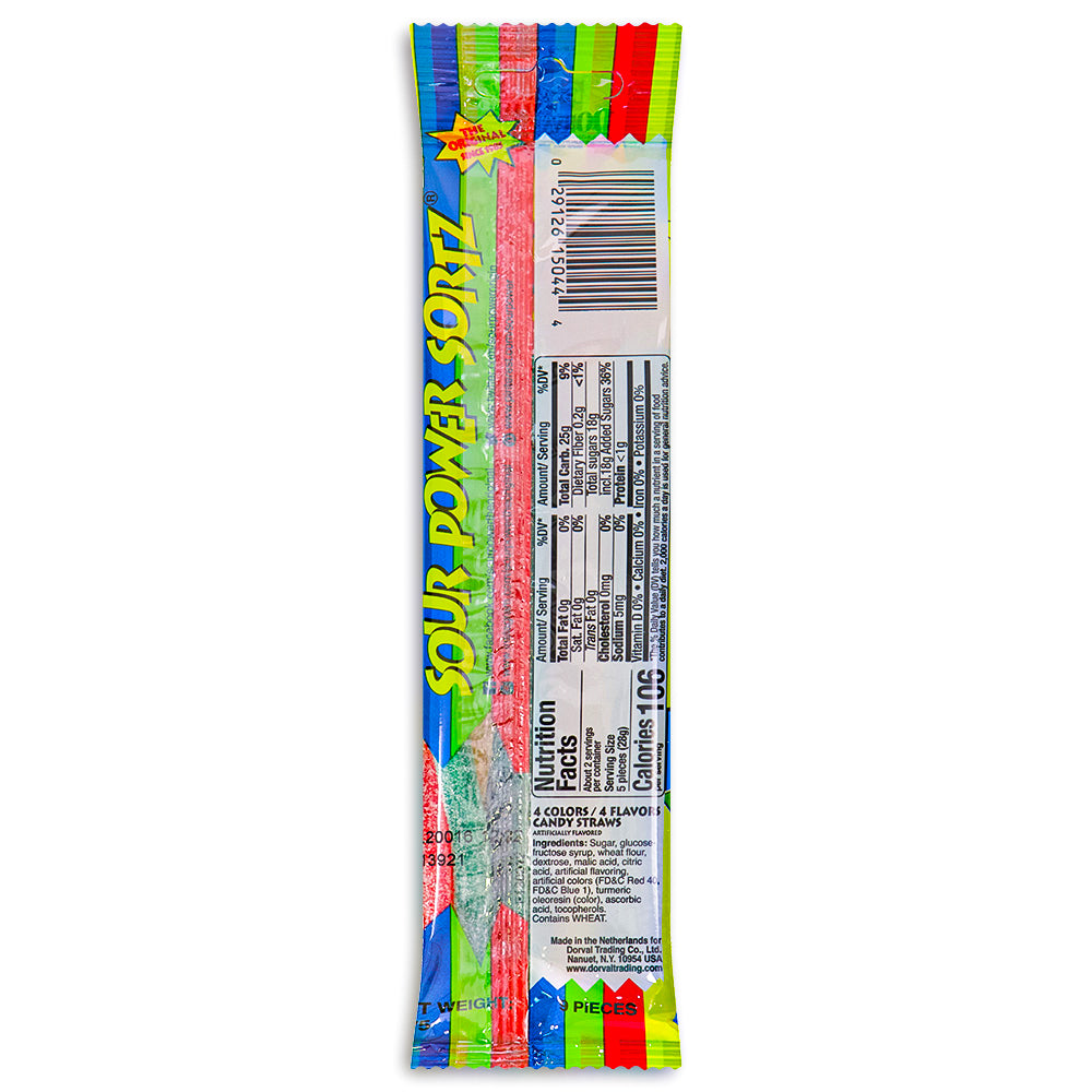 Sour Power Straws Sortz 4 Flavors  - 1.75oz