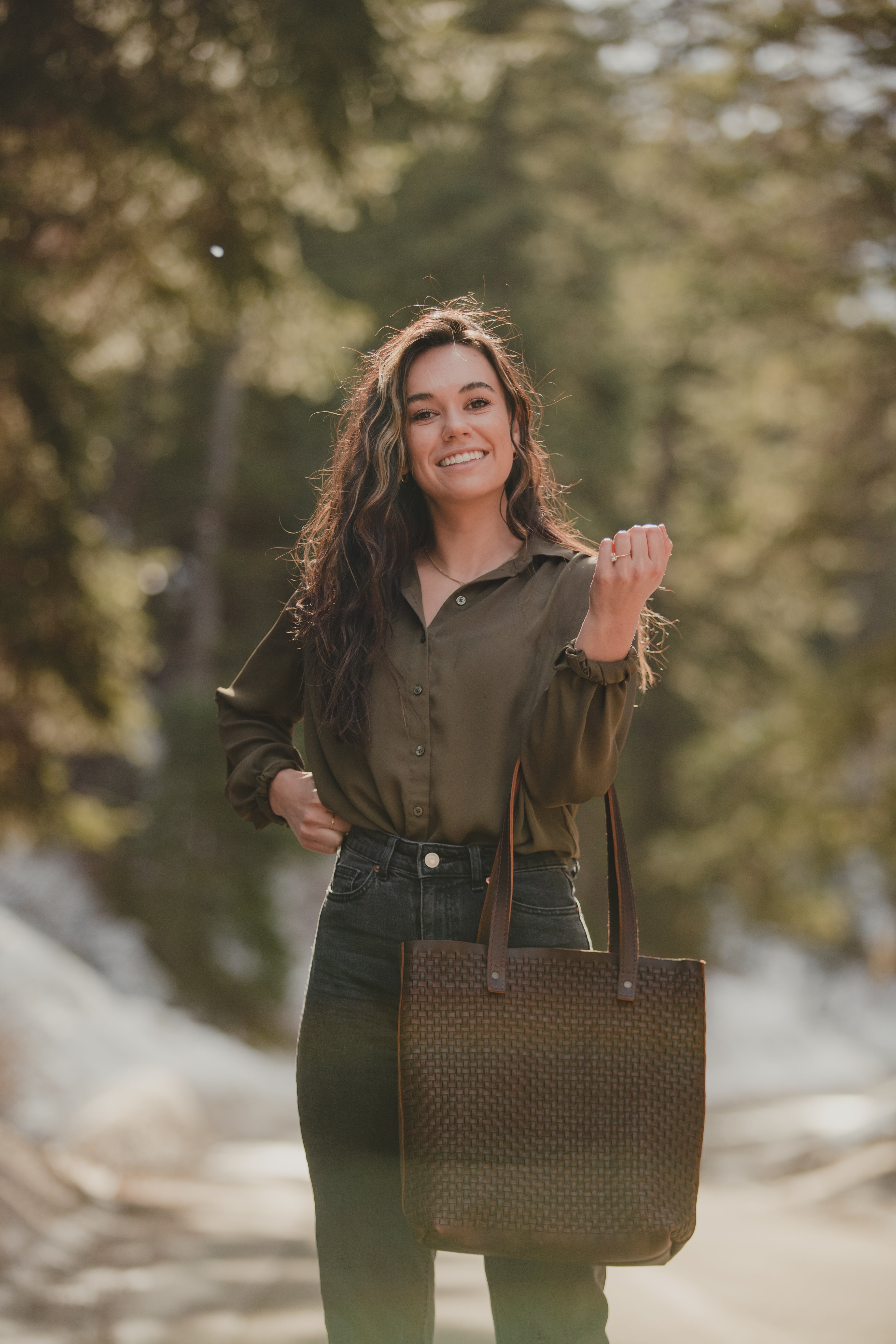 Woven Leather Tote