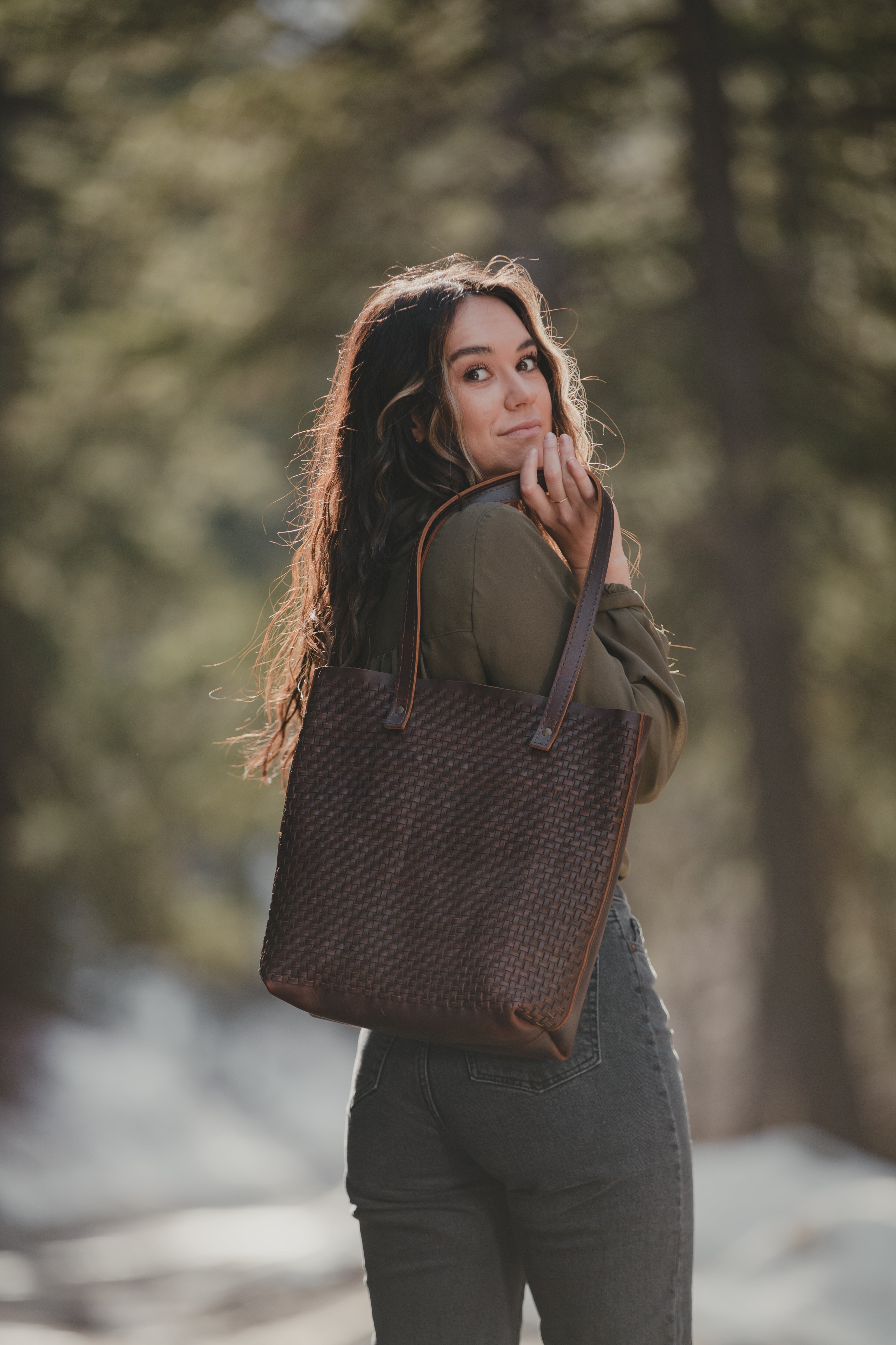 Woven Leather Tote