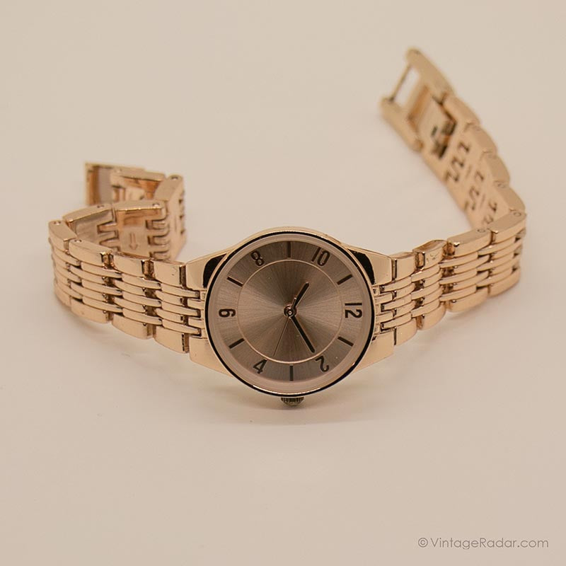 Vintage Minimalistic Watch for Ladies | Casual Rose-gold Wristwatch