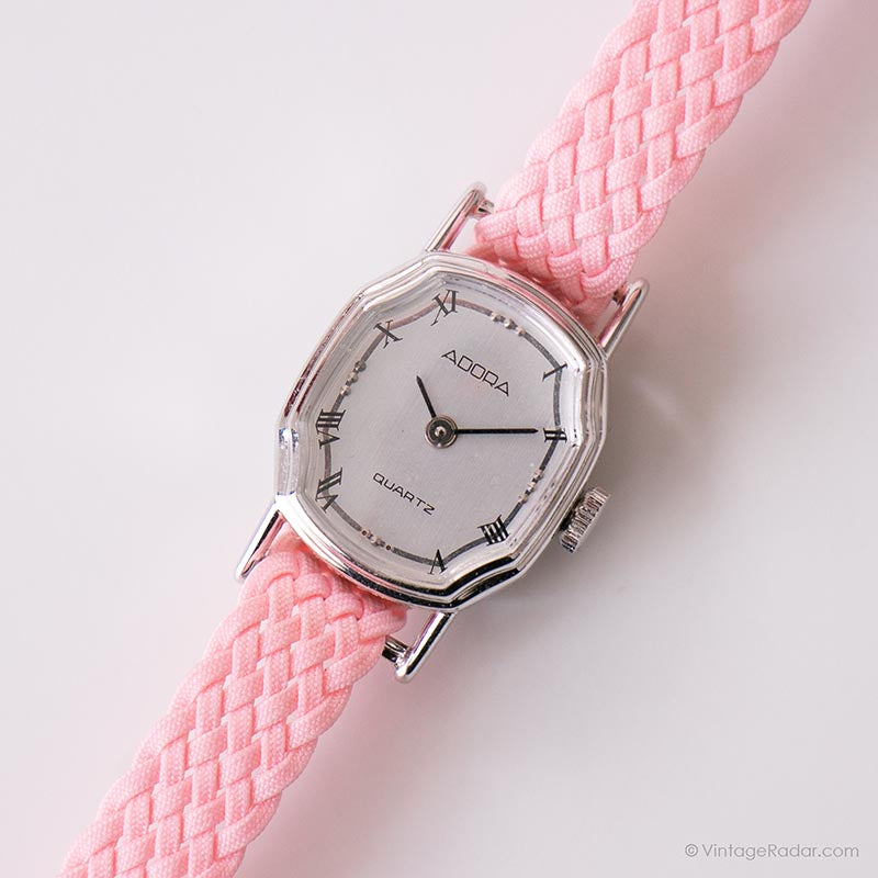 Vintage Tiny Adora Watch for Her | Ladies Pink Strap Wristwatch