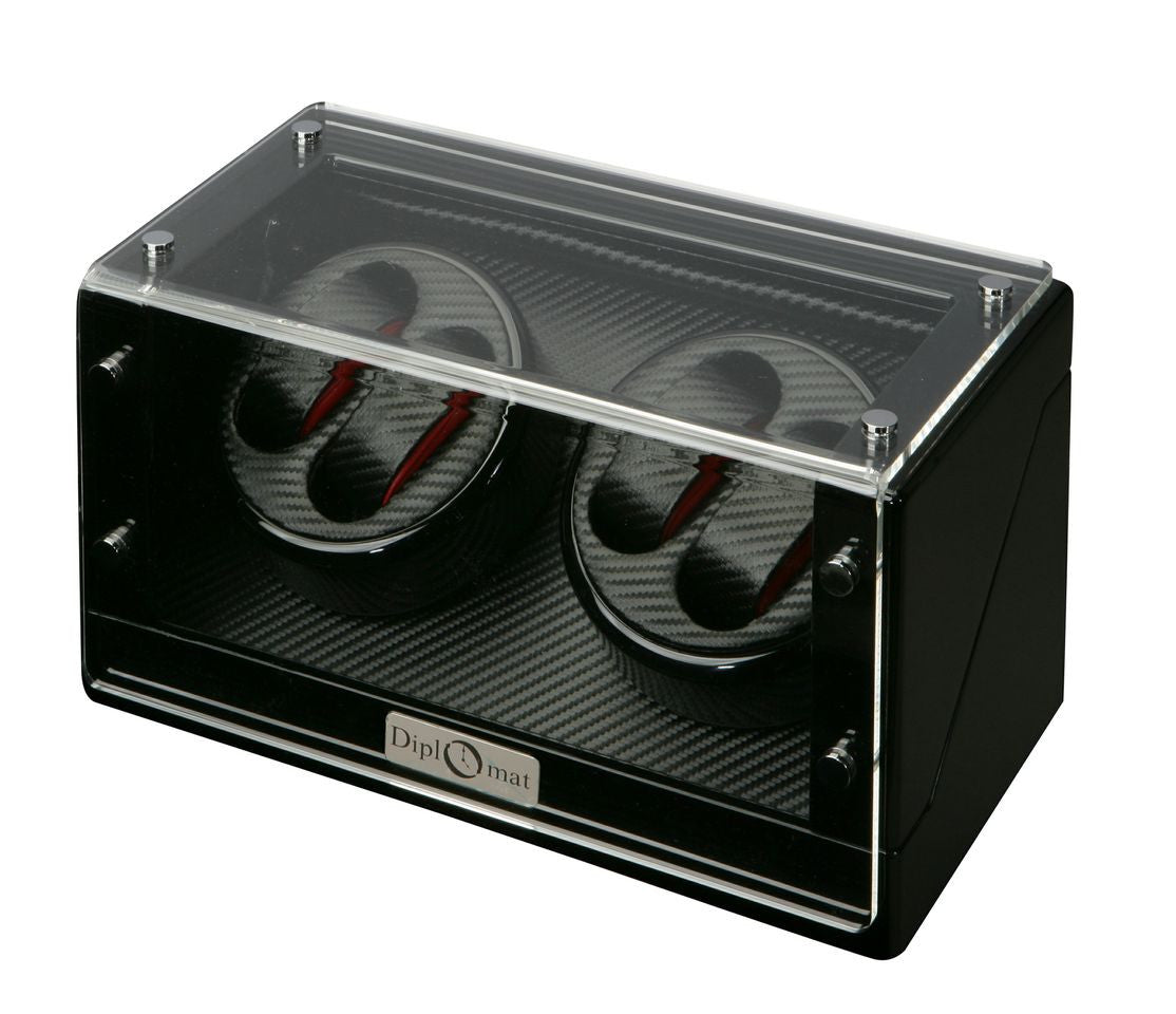 Watch Winder - Quad Black Carbon Fiber