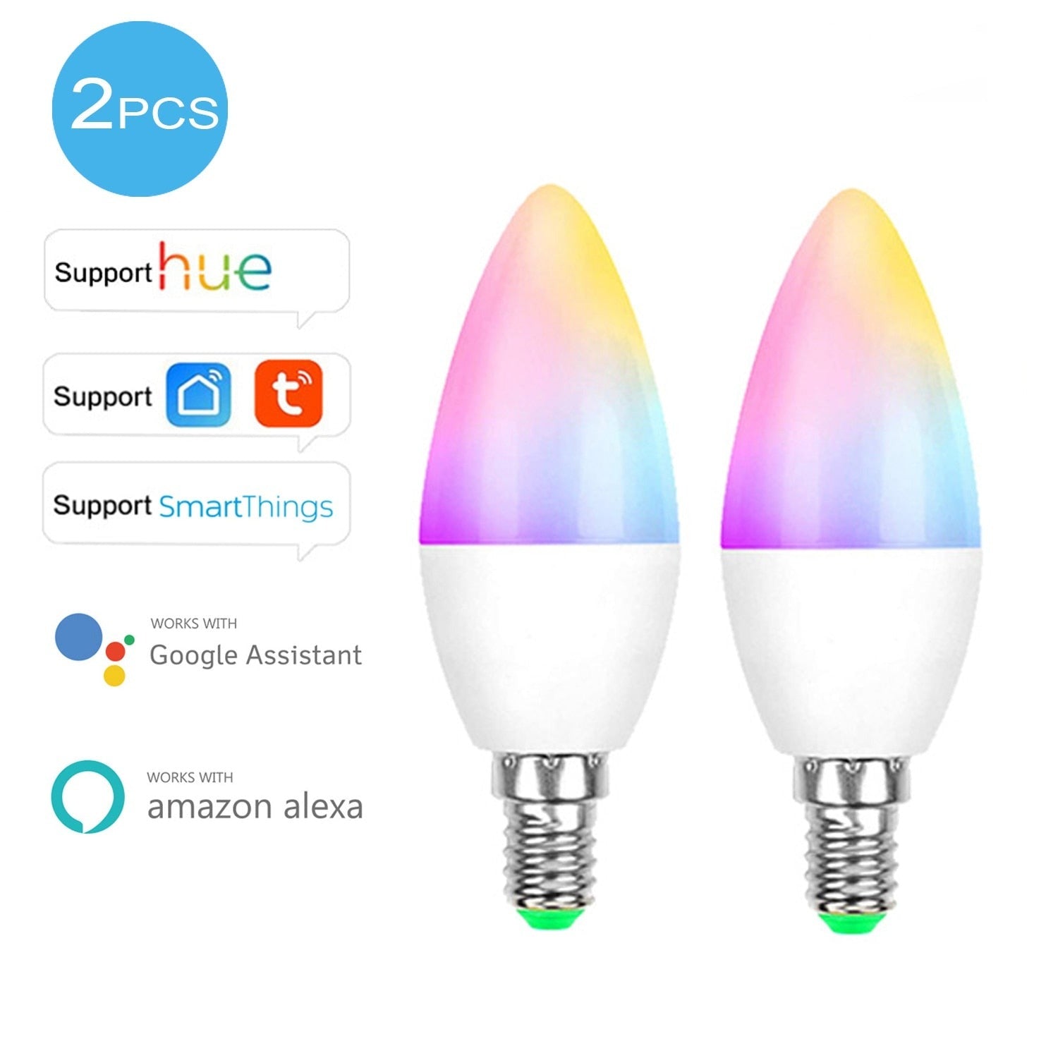 Lampara LED Zigbee Smart Home LED Bulb Candle Light 5W E14 RGBCW for Philips Hue Tuya Smartthings Alexa Google home smart bulb