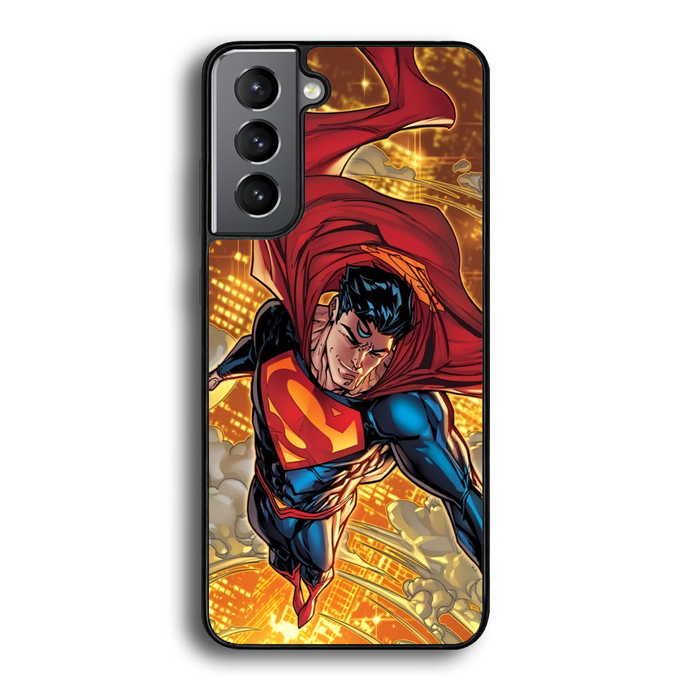 Superman Flying Through The City Samsung Galaxy S21 Case
