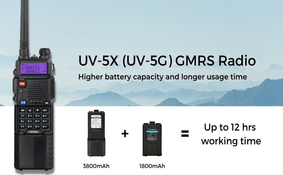 BAOFENG UV-5G with 2 batteries banner