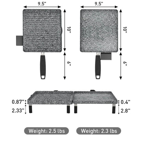 Electric grill griddle combo size chart