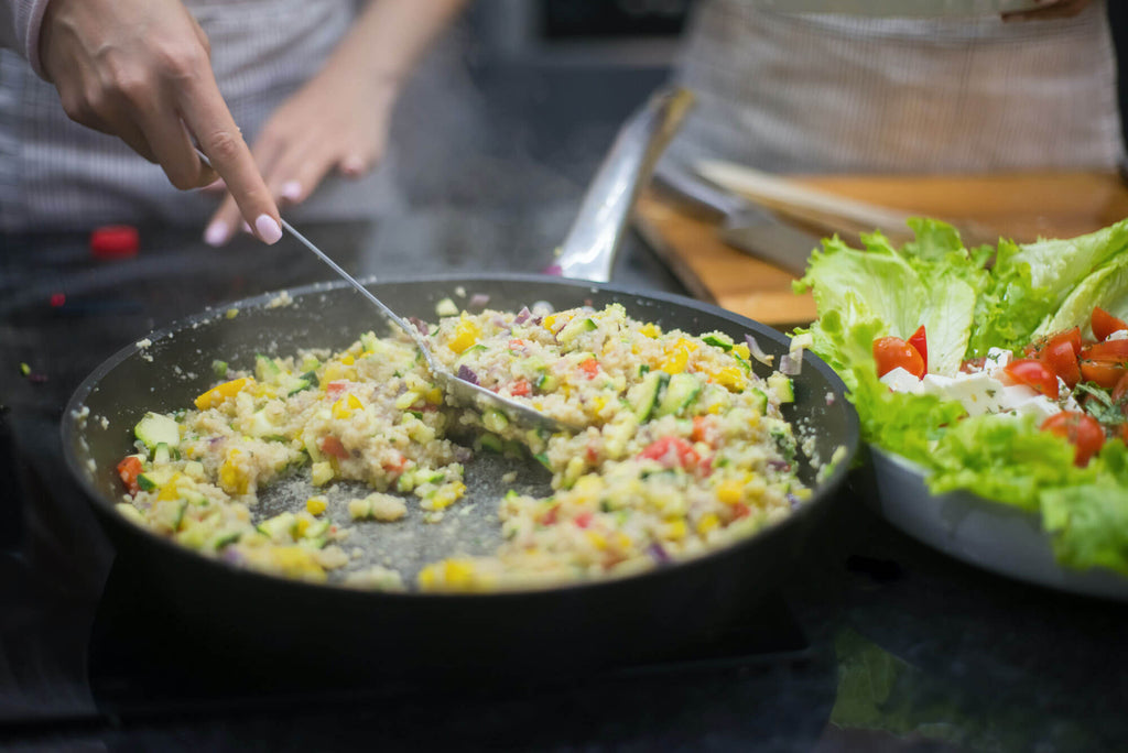 Fried rice on fry pan