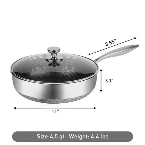 Saute pan deep frying pan dimensions