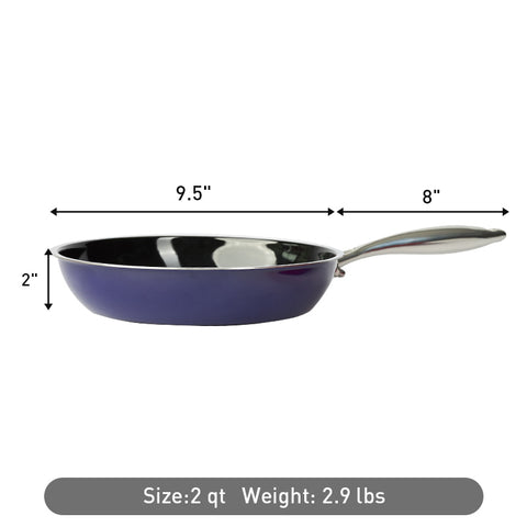Blue skillet frying pan dimensions