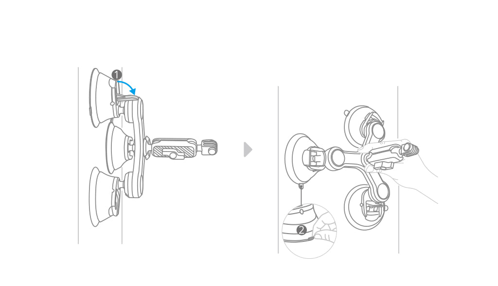 Three-Arm Suction Mount - Detachment