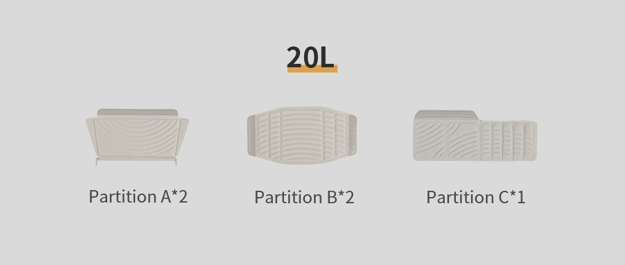 OneGo Air User Guide - How do I install interior partitions - 20L?