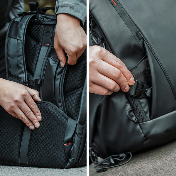 OneMo backpack hidden pockets