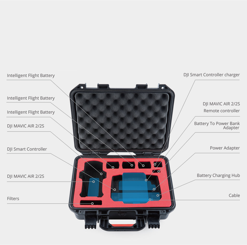 PGYTECH DJI AIR 2S & MAVIC AIR 2SAFETY CARRYING CASE (STANDARD) - Efficient Storage Set-up