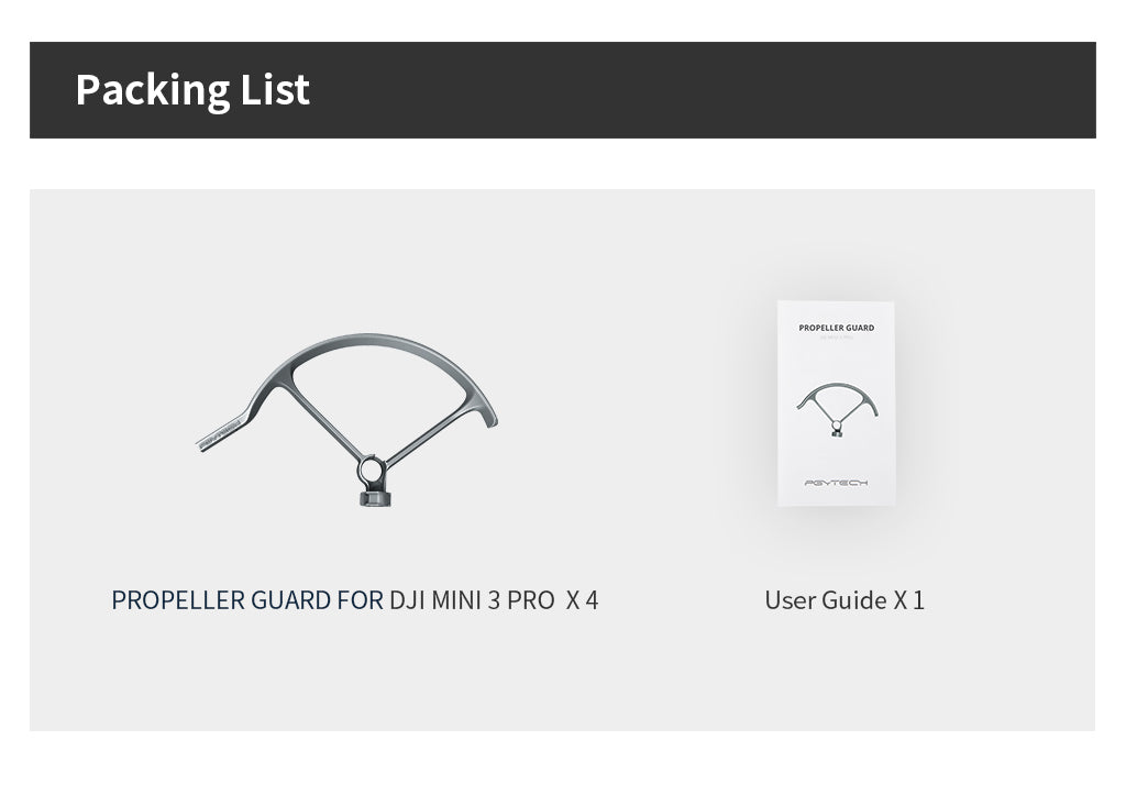 DJI Mini 3 Pro Propeller Guard - Packing list