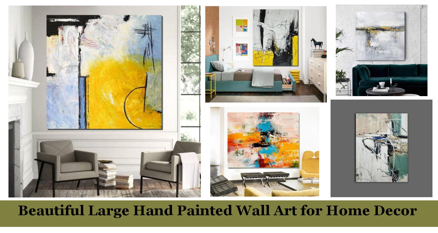 Simple Hand Painted Wall Art Ideas for Living Room, Modern Acrylic Pai ...