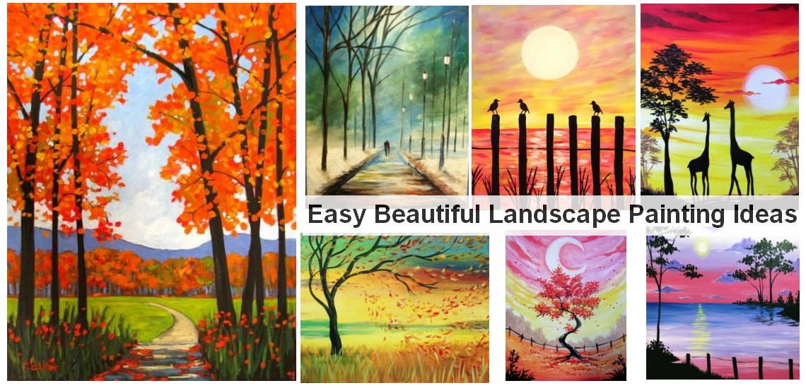 Easy Landscape Painting Ideas for Beginners, Easy Canvas Painting Ideas, Simple DIY Paintings for Beginners, Easy Acrylic Paintings