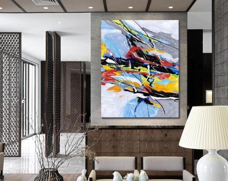 Simple Acrylic Painting Ideas for Living Room, Large Paintings for Liv