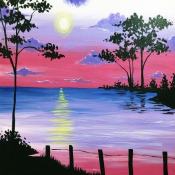 Easy Landscape Painting Ideas for Beginners, Sunrise Painting, Easy Canvas Painting Ideas, Simple DIY Paintings for Beginners, Easy Acrylic Paintings