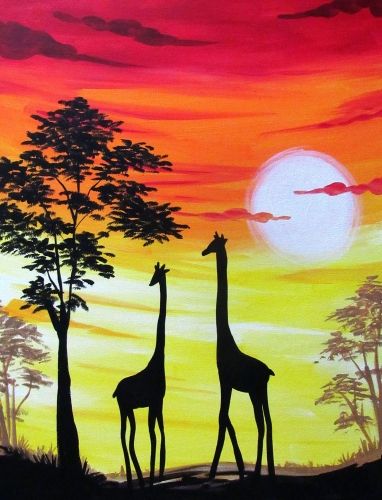 Easy Landscape Painting Ideas for Beginners, Easy Canvas Painting Ideas, Simple DIY Paintings for Beginners, African Painting, Easy Acrylic Paintings