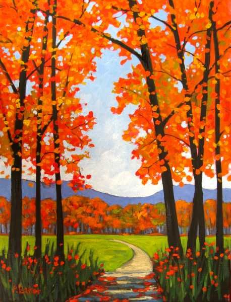 Easy Landscape Painting Ideas for Beginners, Easy Canvas Painting Ideas, Simple DIY Paintings for Beginners, Autumn Painting, Easy Acrylic Paintings