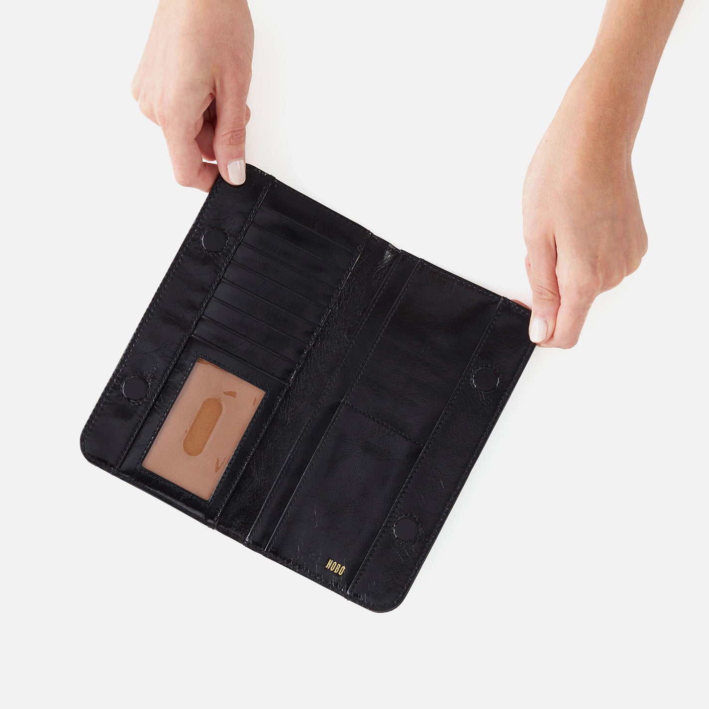 ANGLE CONTINENTAL WALLET - BLACK