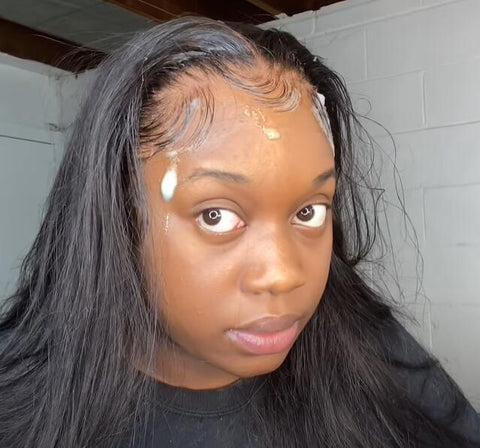 frontal wig install baby hair style