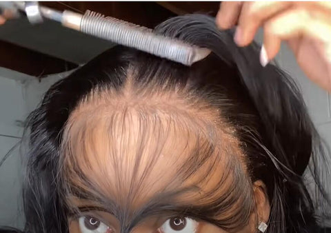 frontal wig install part hair