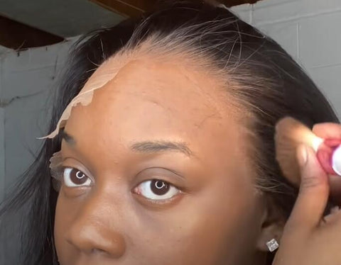frontal wig install makeup on the hairline