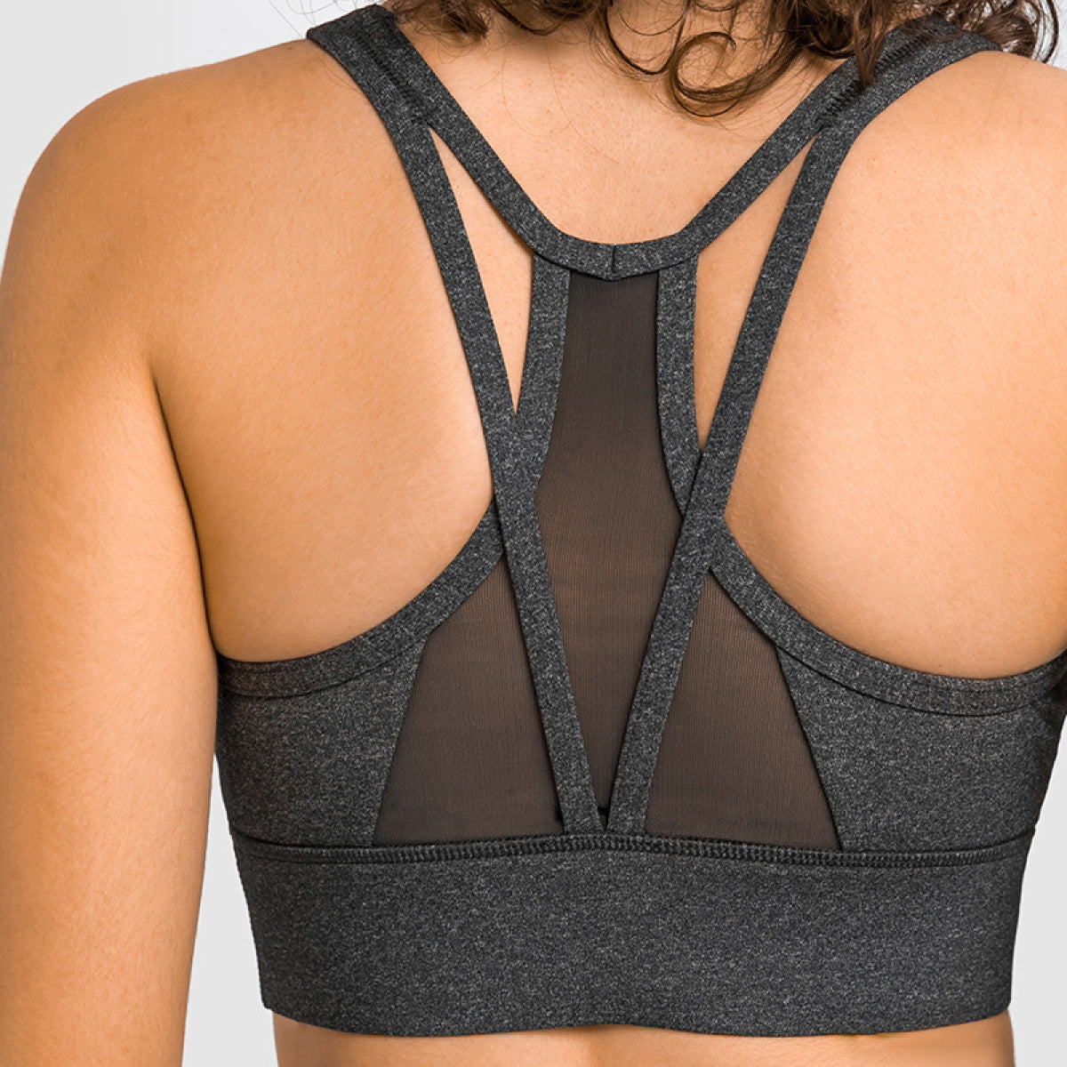 Sexy Cross Mesh Stitching High-Strength Sports Bras