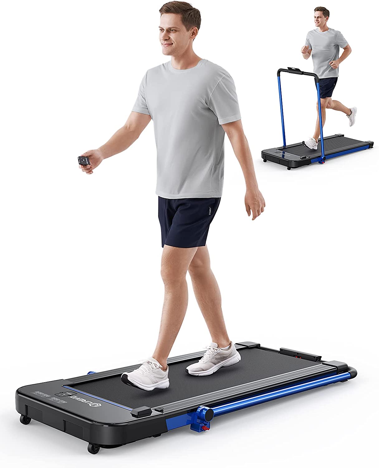 UR2.5HP Folding Electric Treadmill Walking Jogging Machine for Home Office with Remote Control Black