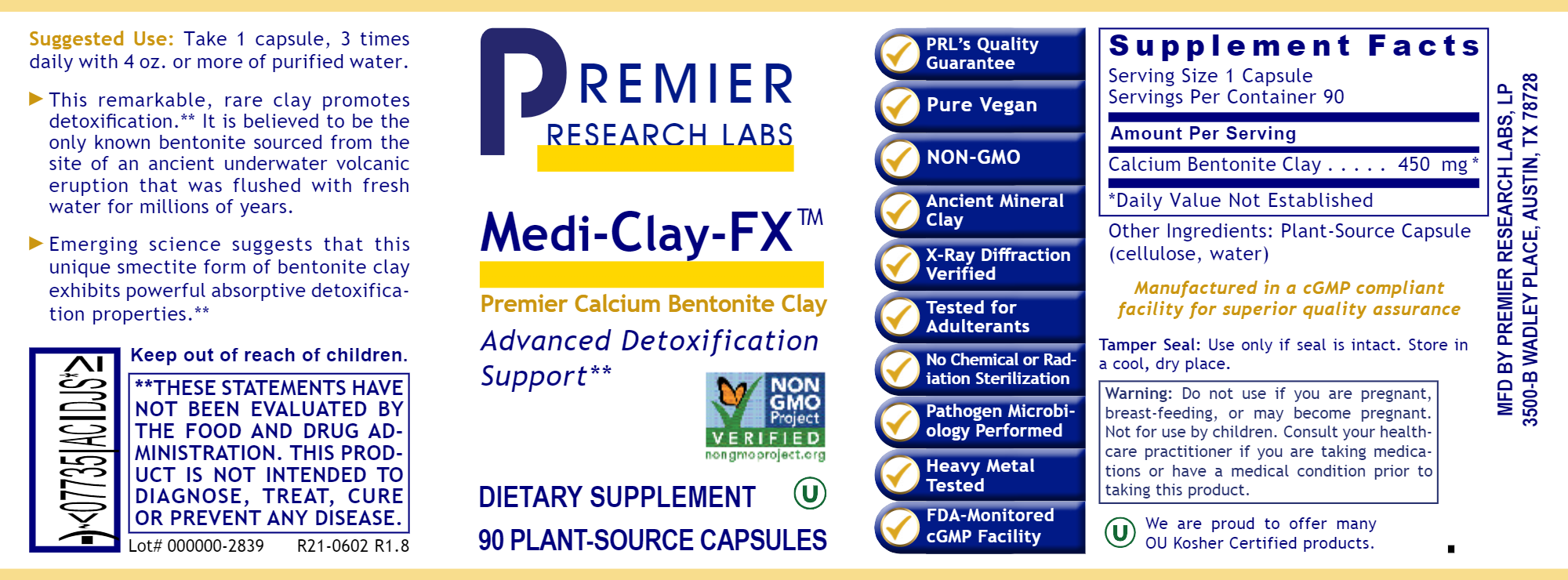 Premier Research Labs Medi-Clay-FX 90 Capsules