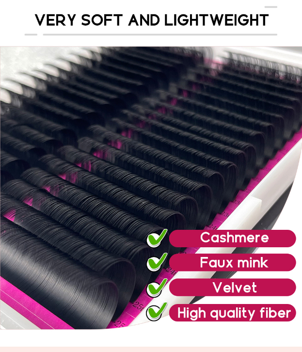 Wholesale Private Label Cashmere Matte Black Individual Lash Extension (16mm)