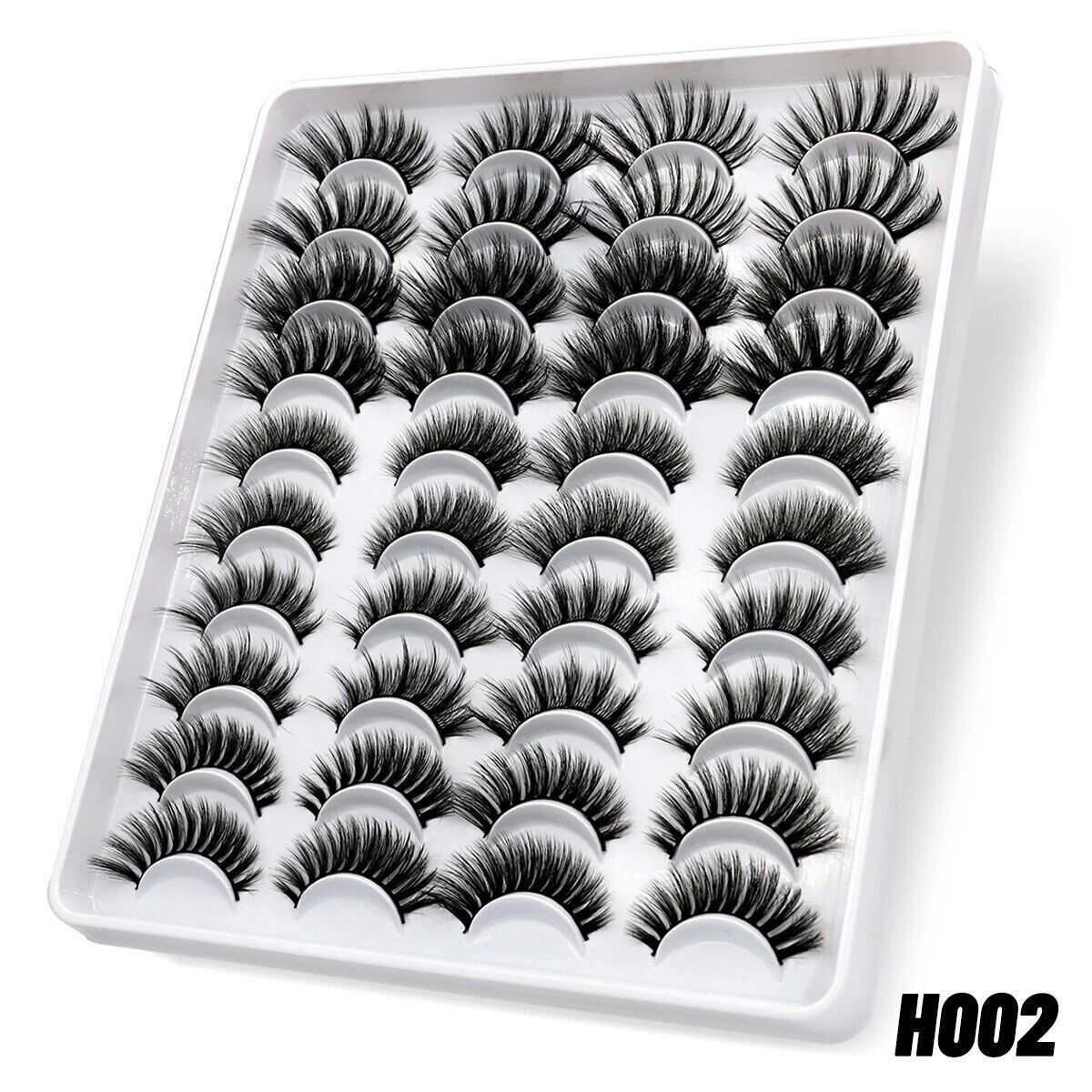 20 Pairs (H002) Mink False Lashes Soft Fluffy Wispy Natural Reuasable Eyelashes