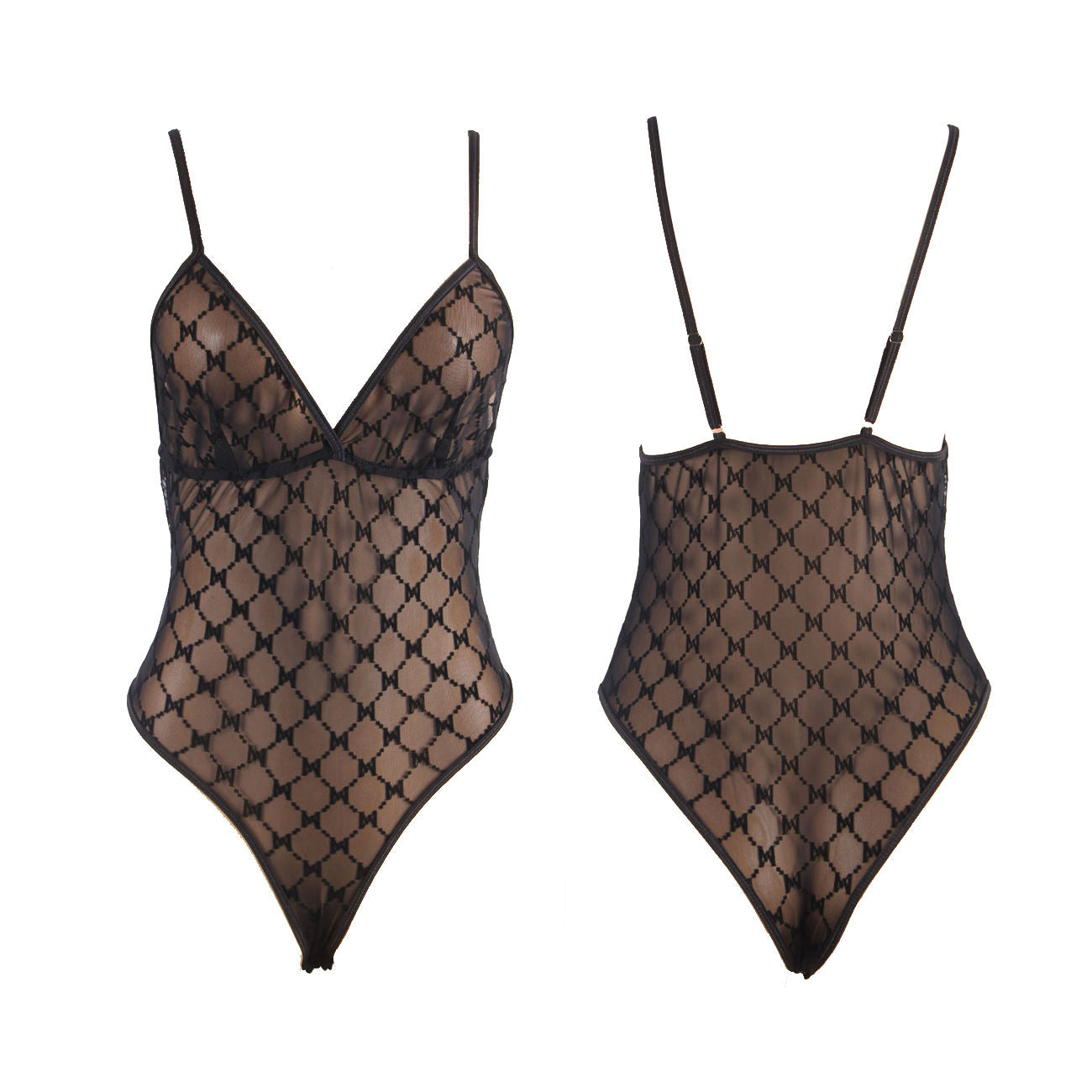 Plus Barely There Beauty Mesh Teddy Lingerie