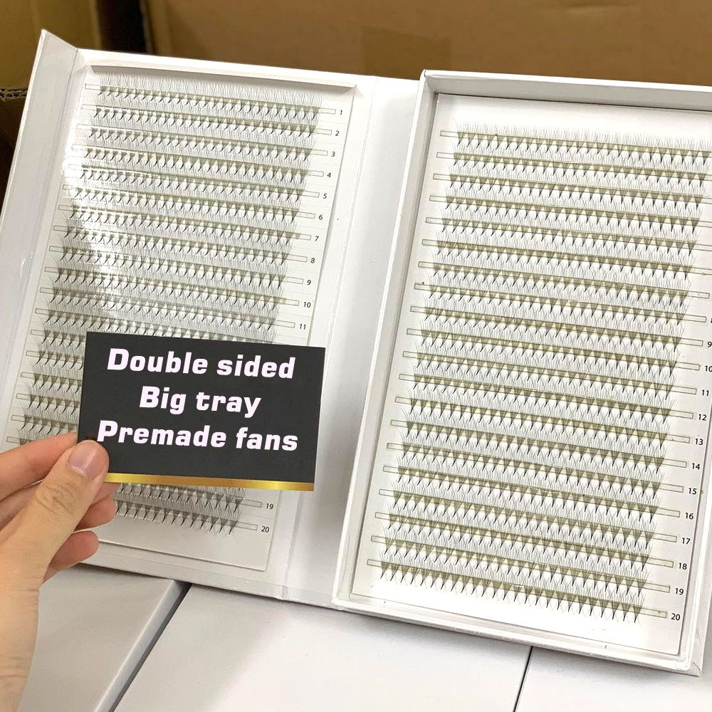 Wholesale Private Label Pro-Made Fans/Pre-Made Fans Eyelash Extensions Double Sided Big Tray