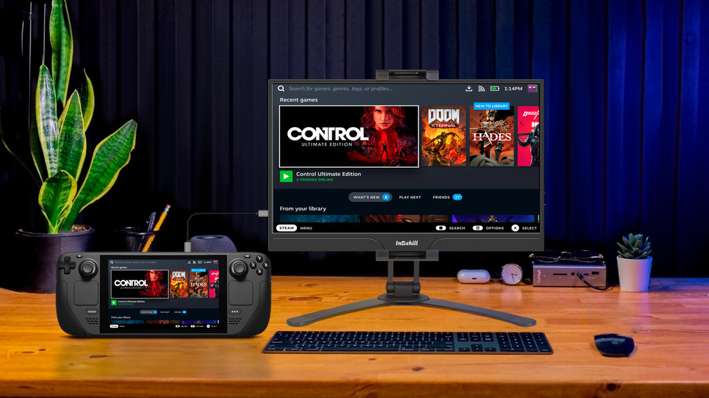 steamdeck dock with portable monitor