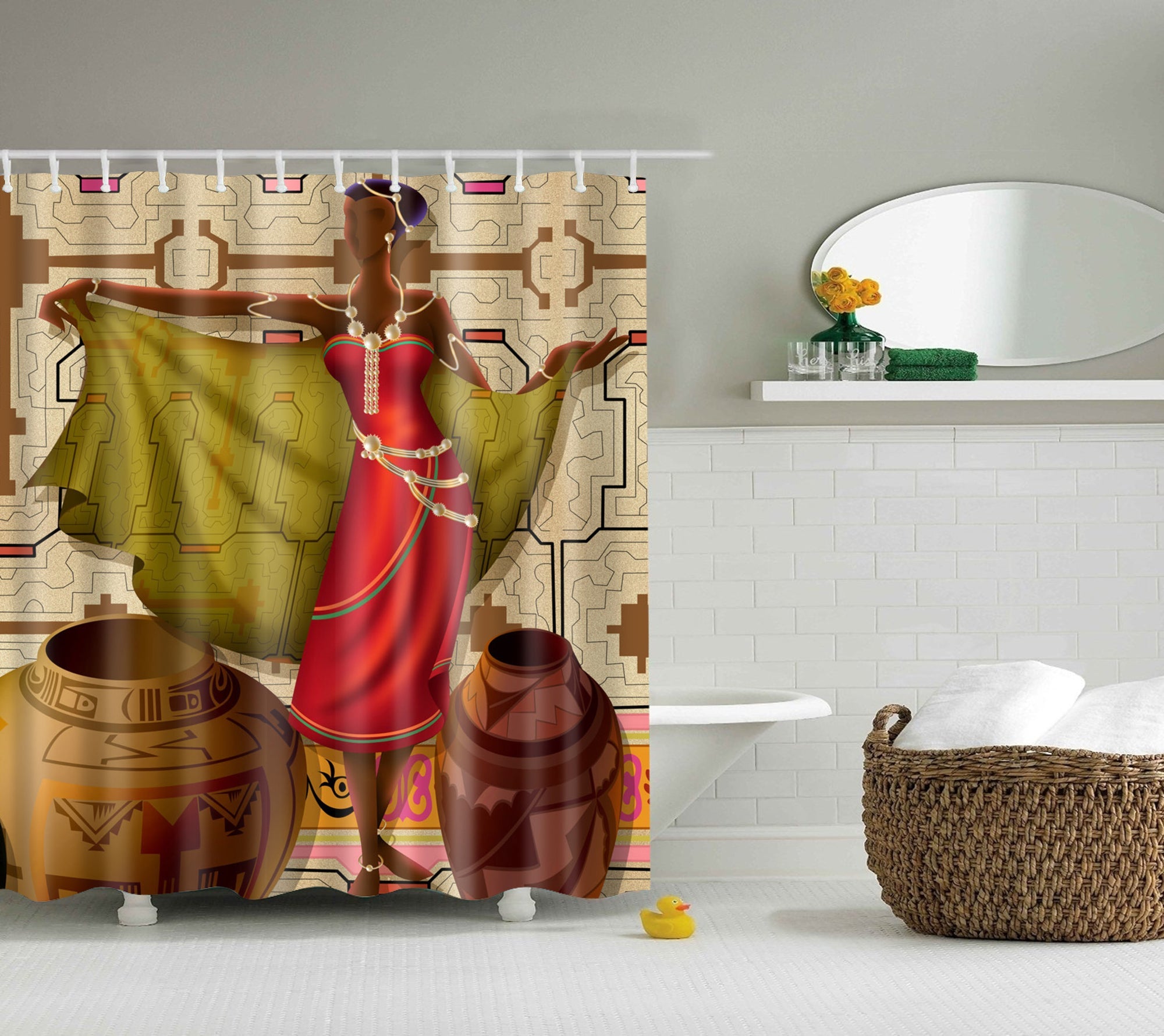 Ancient African Women Lifestyle Shower Curtain