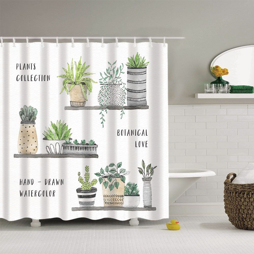 Botanical Plant Love Shower Curtain