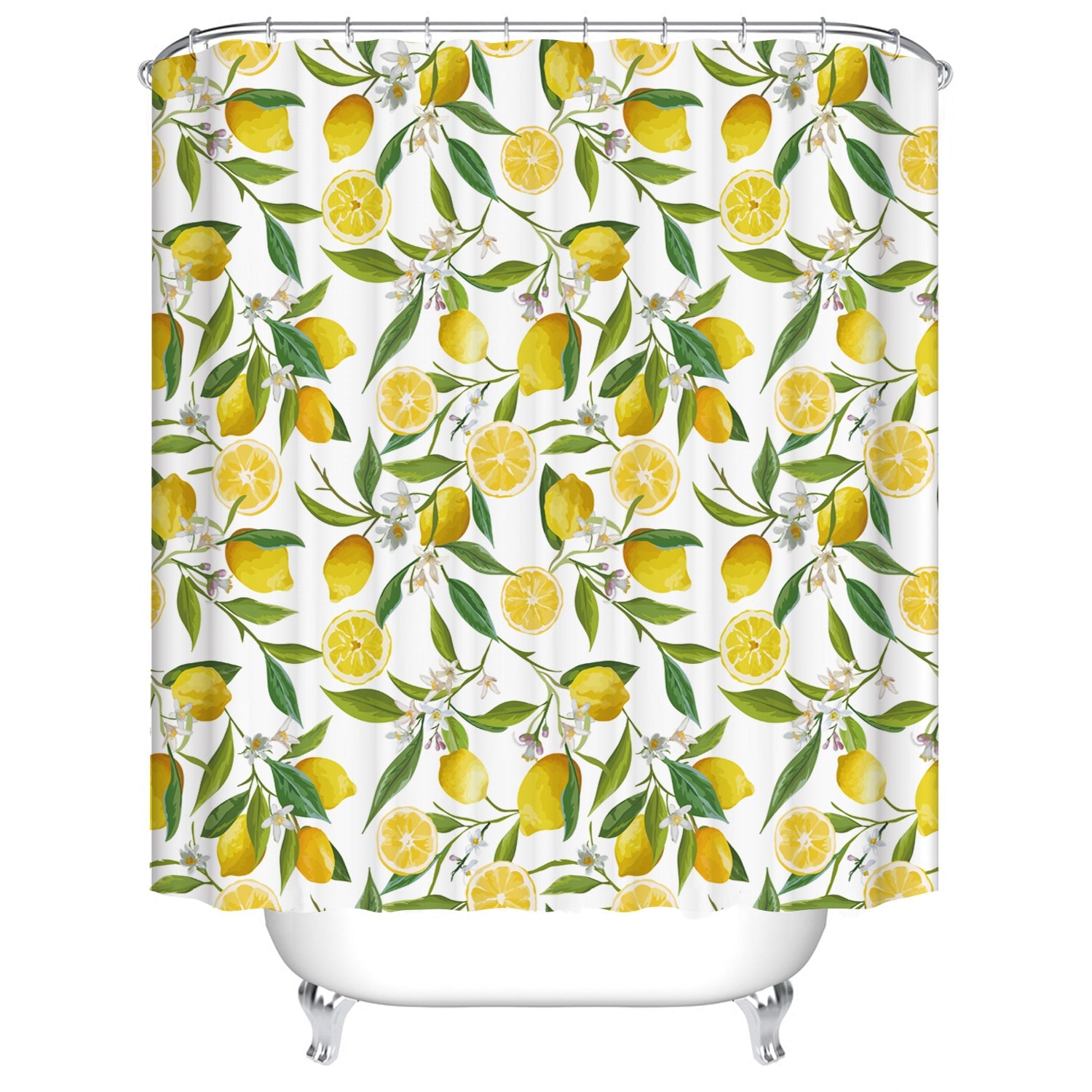 Chic Branches Leaves Lush Lemon Shower Curtain