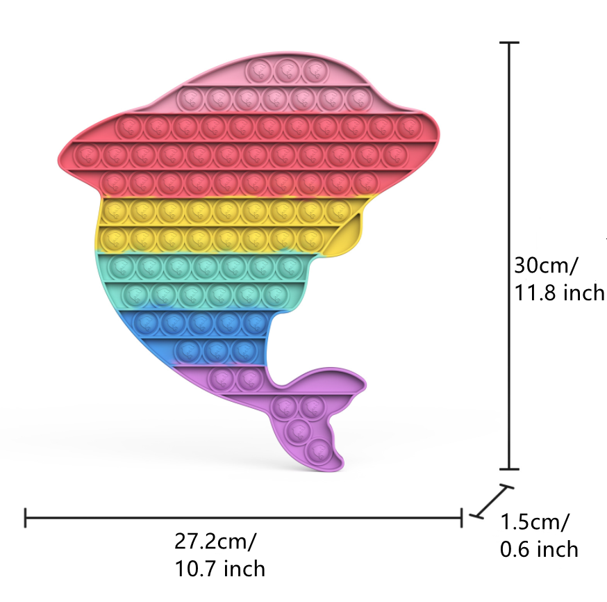 Big Size Push Poping Bubble Toy Rainbow Color Dinosaur Unicorn Cupcake Pineapple Sensory Toy for Holiday