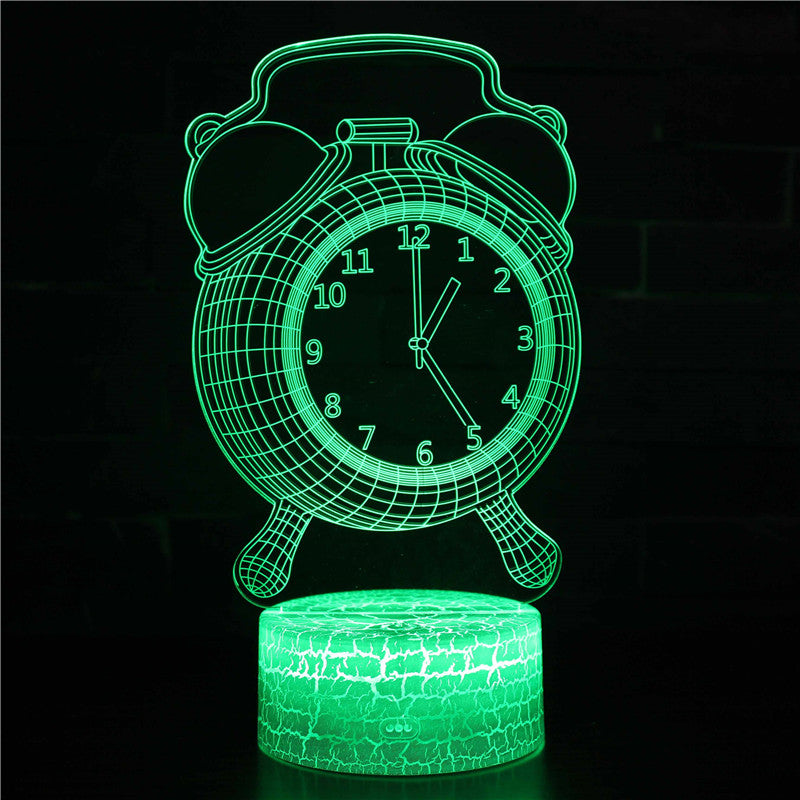 Cute Alarm Clock Model 3D Night Light