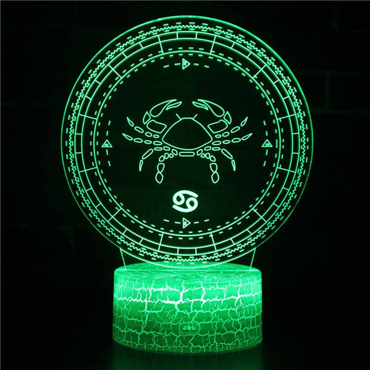 Cancer The Crab Zodiac Sign Horoscope 3D Illusion Night Light