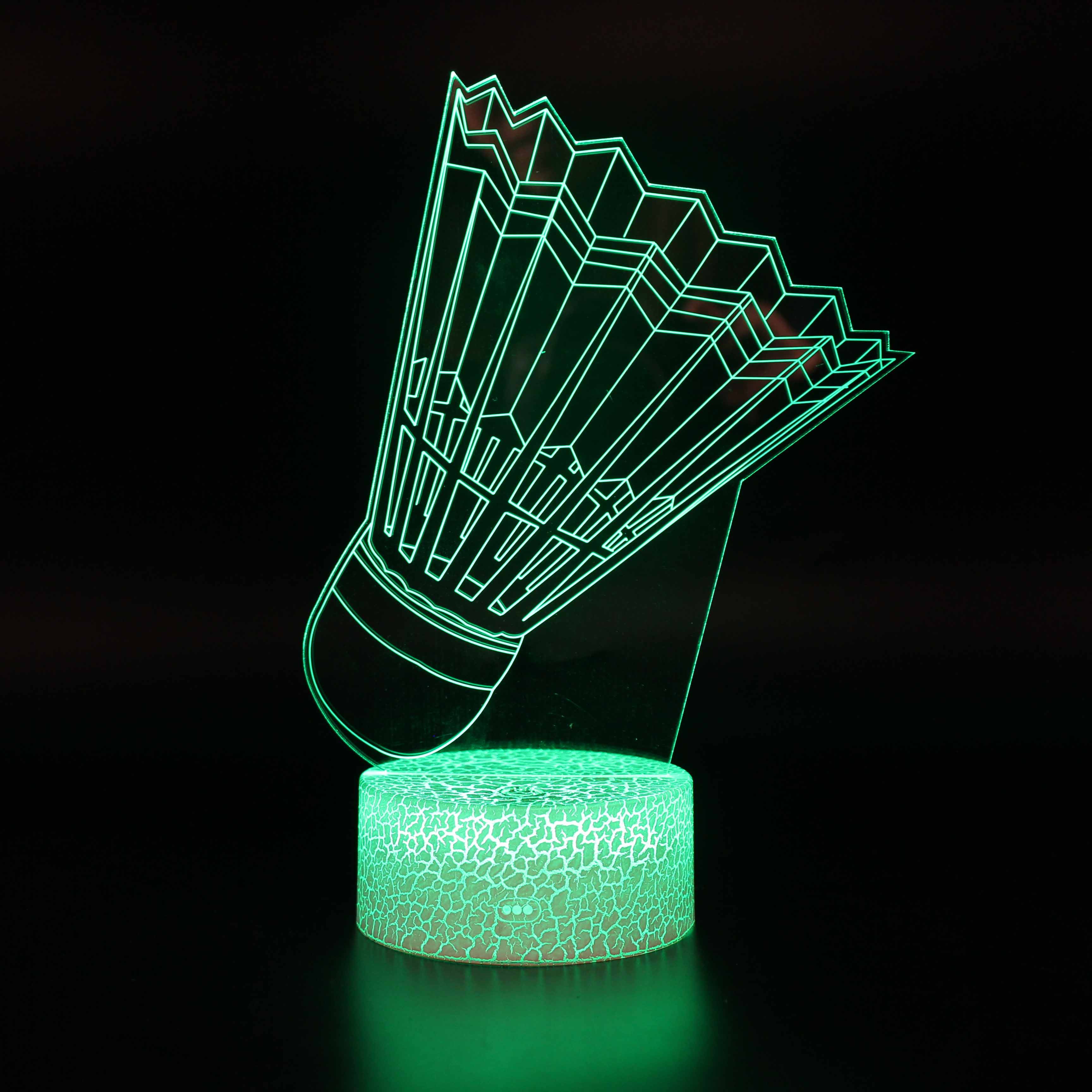 Badminton Sport Model 3D Night Light