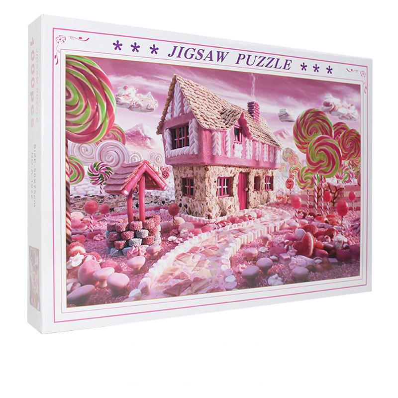 Pink Cartoon Lollipop Candy House 1000 Pieces Jigsaw Puzzles