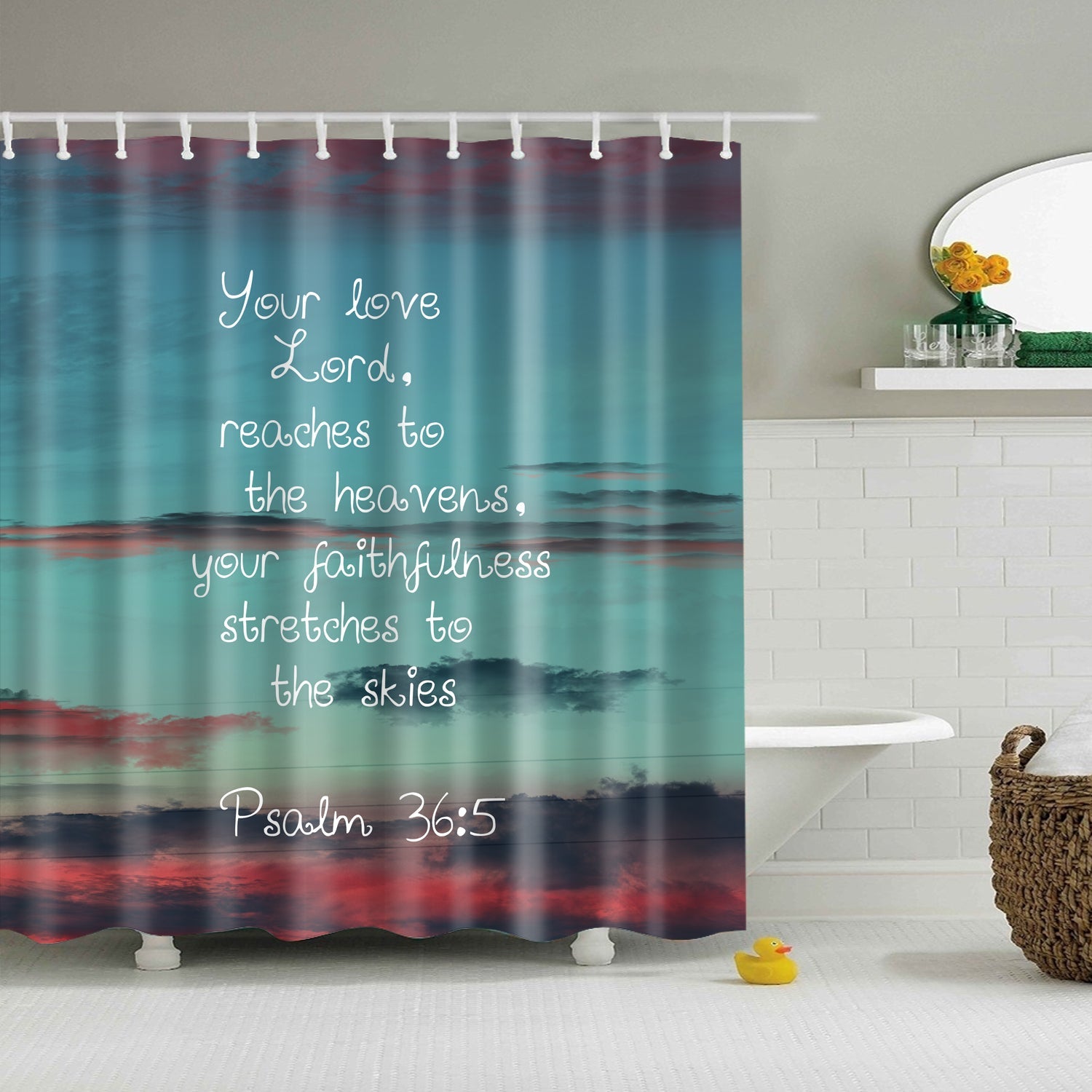 Psalm 36:5 Scripture Bible Verse Shower Curtain