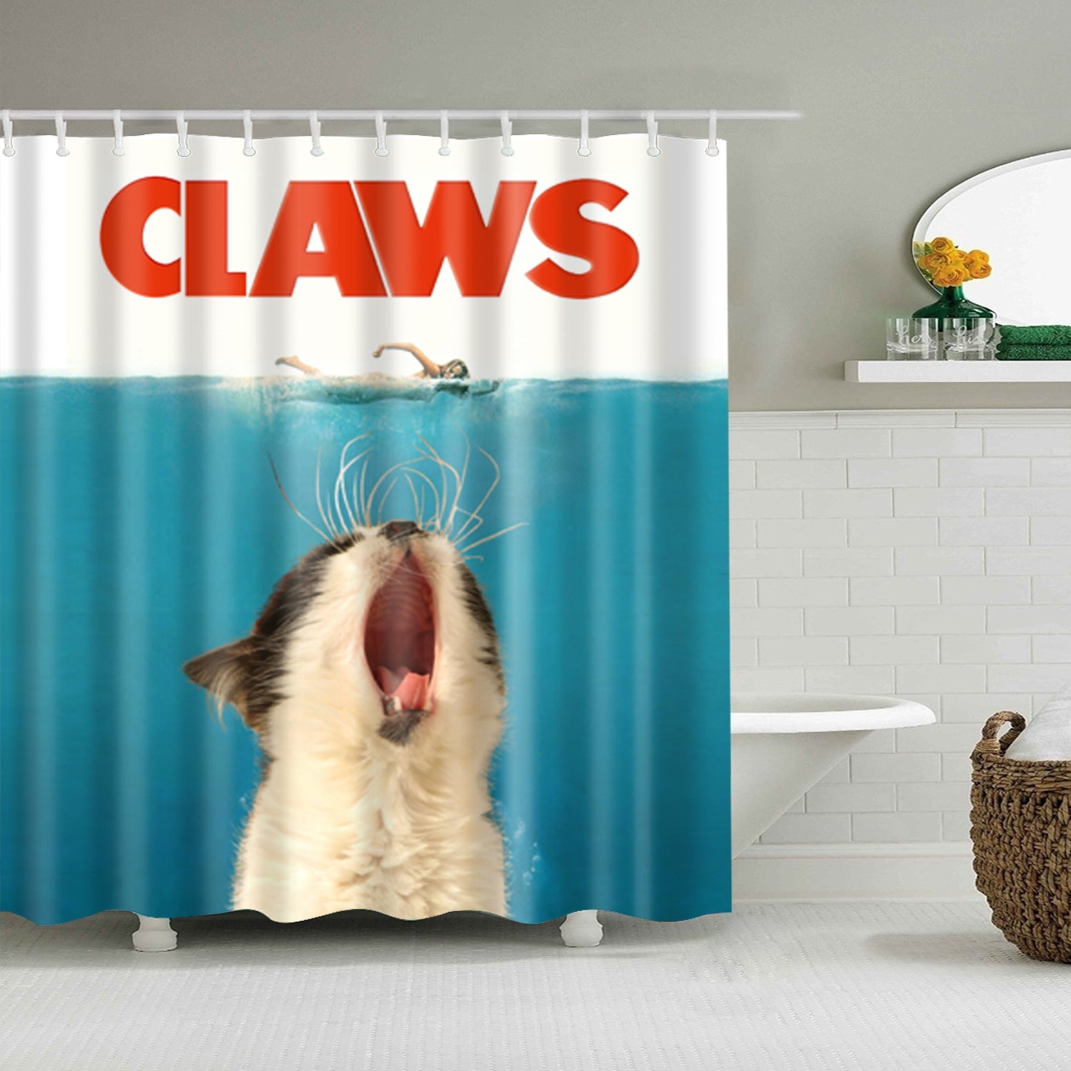 Yelling Claws Cat Jaws Shower Curtain