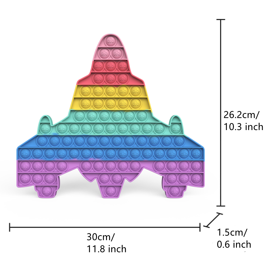 Big Size Push Poping Bubble Toy Rainbow Color Dinosaur Unicorn Cupcake Pineapple Sensory Toy for Holiday